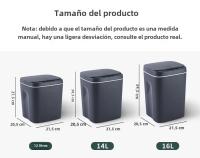 Cenicero Eléctrico Sensor Automático 16L Lanzador De Basura Sin Contacto Para Cocina Y Baño Caja De Basura Impermeable Con Tapa Para El Hogar - details 10