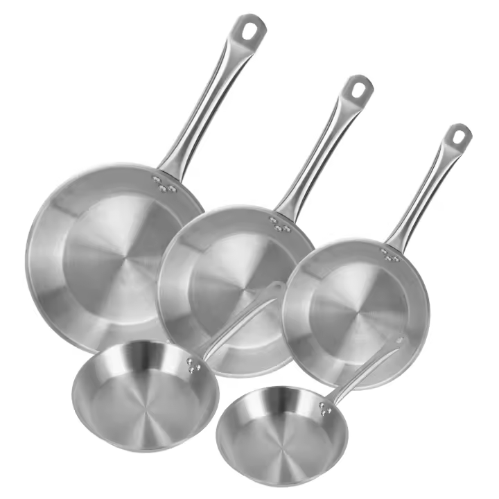 Well Home Sartenes Ø20Ø24Ø28Ø30cm en Acero inoxidable, Aptas para inducción y SIN antiadherente - 1