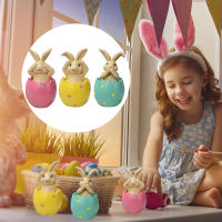 Adorno de conejo de Pascua sentado sobre cáscara de huevo, regalo para niños y amigos, decoración de conejito de resina - details 3