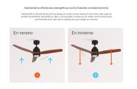CREATE - Ventilador de techo 40W silencioso motor blanco aspas 100% madera oscura, varios tamaños - WIND STYLANCE - details 2
