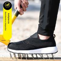 Zapatos De Seguridad Veraniegos Para Hombres Y Mujeres Zapatillas De Trabajo Con Punta De Acero Indestructible Antigolpes Suela EVA Mesh Superior Zapatos De Otoño - details 9