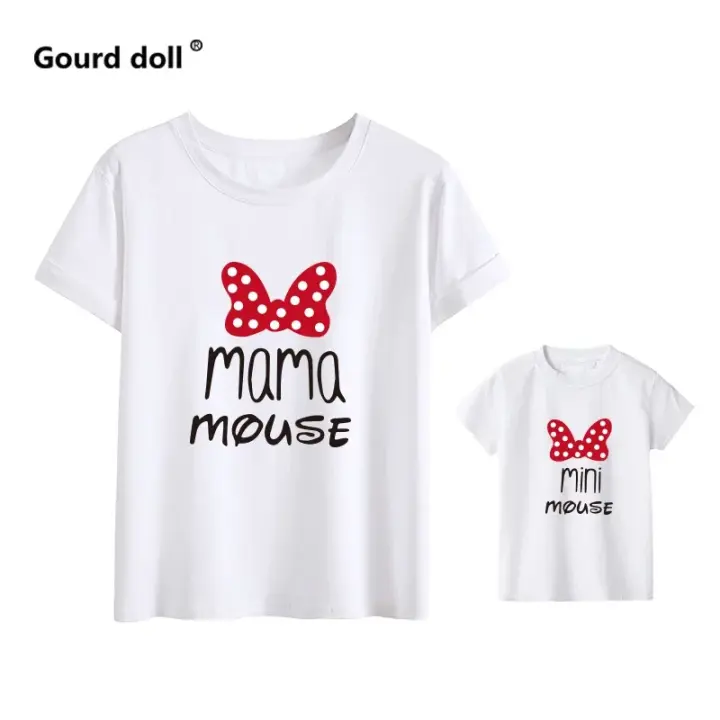Ropa De Familia En Algodón Camiseta Para Madre Y Hija Outfit Mommy And Me Blusa Encantadora Para Niños Y Bebés Unisex - 1