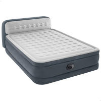 INTEX - Colchón hinchable doble con cabecero, cama queen, 152x236x46 cm, para 2 personas, máximo 272 kg, resistente a pinchazos, PVC, incorpora hinchador, con bolsa de transporte - details 0