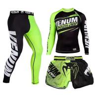 Conjunto De 3 Piezas De Lucha Bruta Jiu Jitsu MMA Camiseta + Pantalones Muay Thai Boxeo Shorts Deportivos Para Entrenamiento - details 17