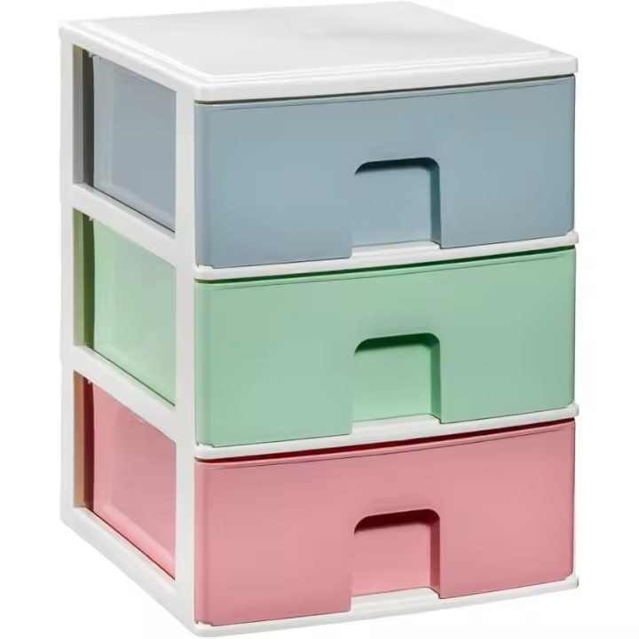 COM-FORT HOUSE Cajonera Apilable de Plástico Modelo Multicolor Color Blanco Cajones de Almacenamiento Modular - 1