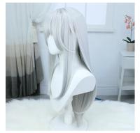 Pelucas De Cosplay Anime Gojo Satoru Para Mujer Con Franjas Peluca Sintética Larga Y Recta Para Halloween Resistente a Altas Temperaturas - details 2