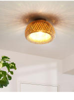 Lámpara De Techo Tejida De Bambú Retro Para Restaurante Y Sala De Estar Iluminación LED Ajustable Decorativa Fijación En Techo E27 - details 9