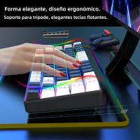 Teclado De Juego 68 Teclas Con Retroiluminación RGB Negro Y Blanco Para Portátiles Y Computadoras USB Cableado Portátil - details 2
