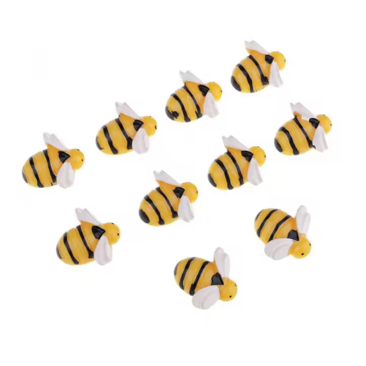 10pcs Miniatura De Abeja En Resina Para Adornos De Joyería De Teléfono DIY Ornamentos De Miniatura Para Jardín De Muñecas - 1