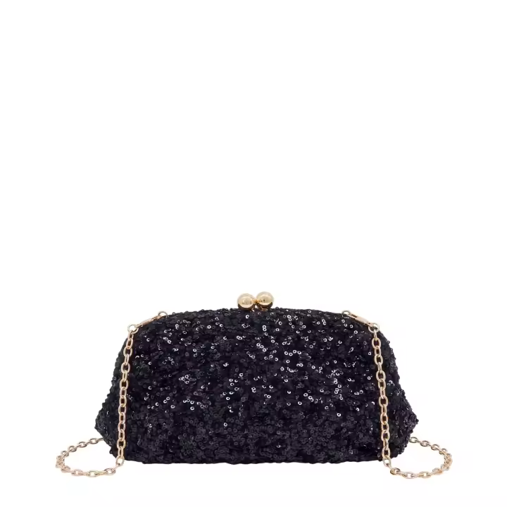 MODELISA Bolso de Fiesta de Lentejuelas para Mujer, Clutch de Noche con Cadena y Cierre de Boquilla, Bolso de Mano para Bodas y Eventos - 1