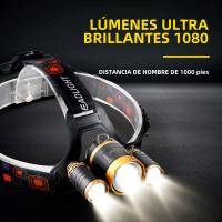 Linterna Frontal LED Recargable USB Con Batería 18650 4 Modos Impermeable Torcha De Trabajo Para Emergencias Y Pesca - details 1