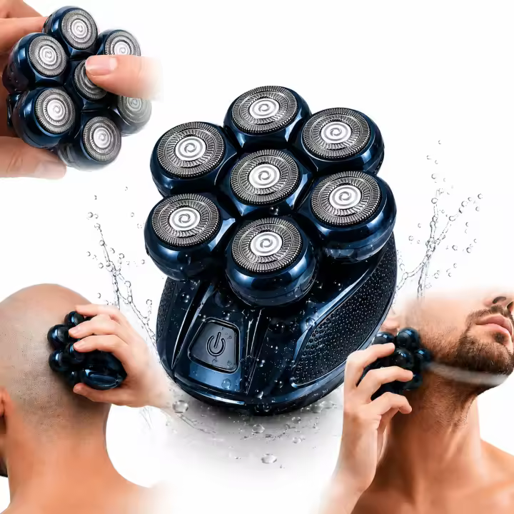 Home-Afeitadora Eléctrica 7D para Cabeza,barba – Cabezal 360° IPX7 Resistente al agua, Motor de 8000 RPM - 1