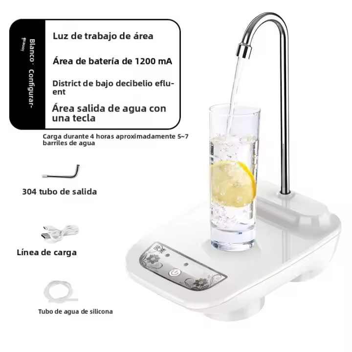 Bomba De Botella De Agua USB Recargable Automática Dispensador Eléctrico Portátil Para El Hogar Adecuado Para Uso Doméstico - 1