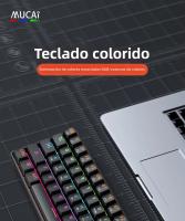 Teclado Mecánico De Juego USB MUCAI MK61 61 Teclas Cable Desmontable RGB Retroiluminado Intercambiable Rojo Axis Hot Swap - details 0