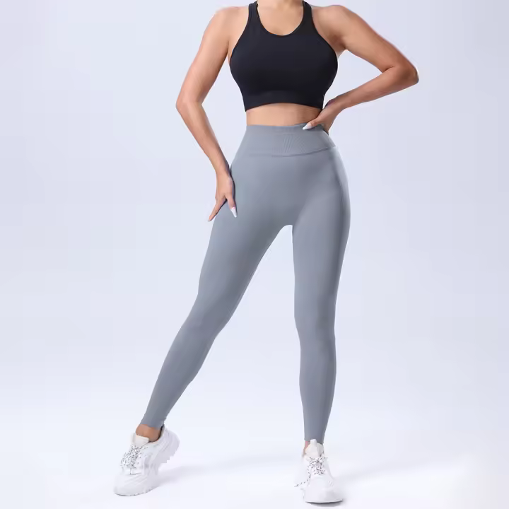 Leggings De Yoga Para Mujer Cintura Alta Sin Costuras Tights Levantador Slim Fitness Running Deporte Leggings De Pierna Larga - 1