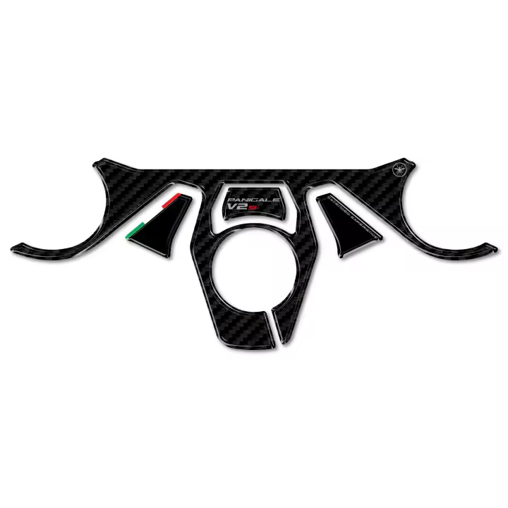 Placa de dirección de horquilla de carenado adhesiva 3D Compatible con Ducati Panigale V2 V2S 2025 Carbono-Rojo - 1