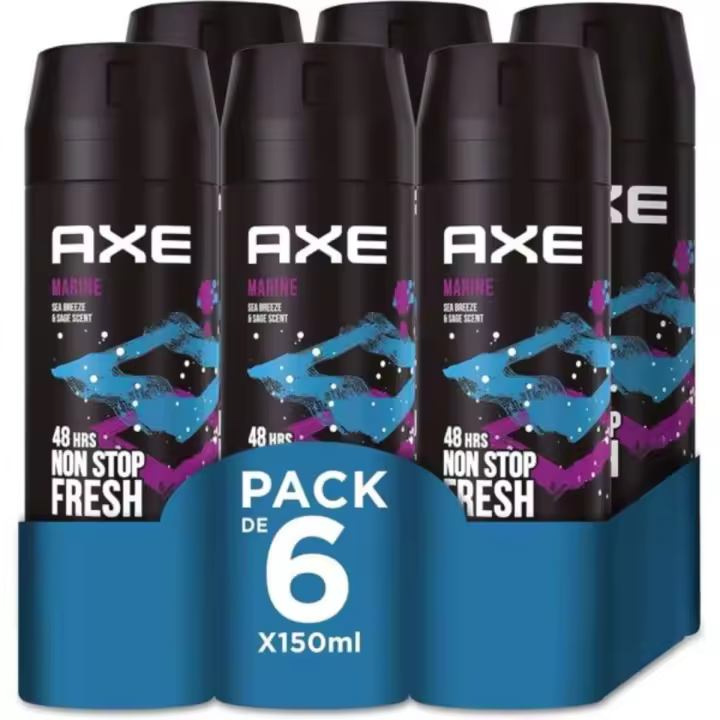 AXE Desodorante en Spray para Hombre Marine 150 ml / Pack 6 Unidades - 1