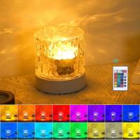 Lámpara De Agua Ondulante USB Luz Nocturna Romántica Proyector De Ambiente Oceánico Para Fiesta Dormitorio Sala De Estar Casa Vacaciones - details 0