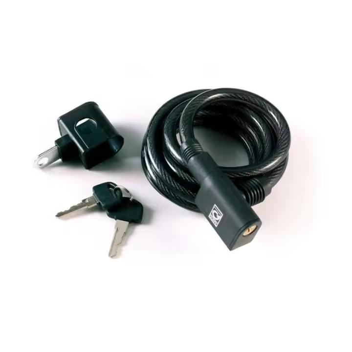 Gurpil - Candado de cable espiral 10 mm x 180 cm con soporte integrado para seguridad de portátiles, ideal para oficina y teletrabajo, compatible con estándares Kensington, resistente y flexible - 1