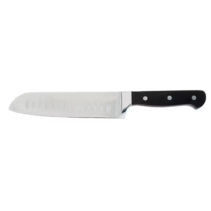 QUID PROFESSIONAL INOX CHEF BLACK Cuchillo Santoku Acero Inoxidable 18CM Negro Asas o mango baquelita soft touch Extra resistente - 1