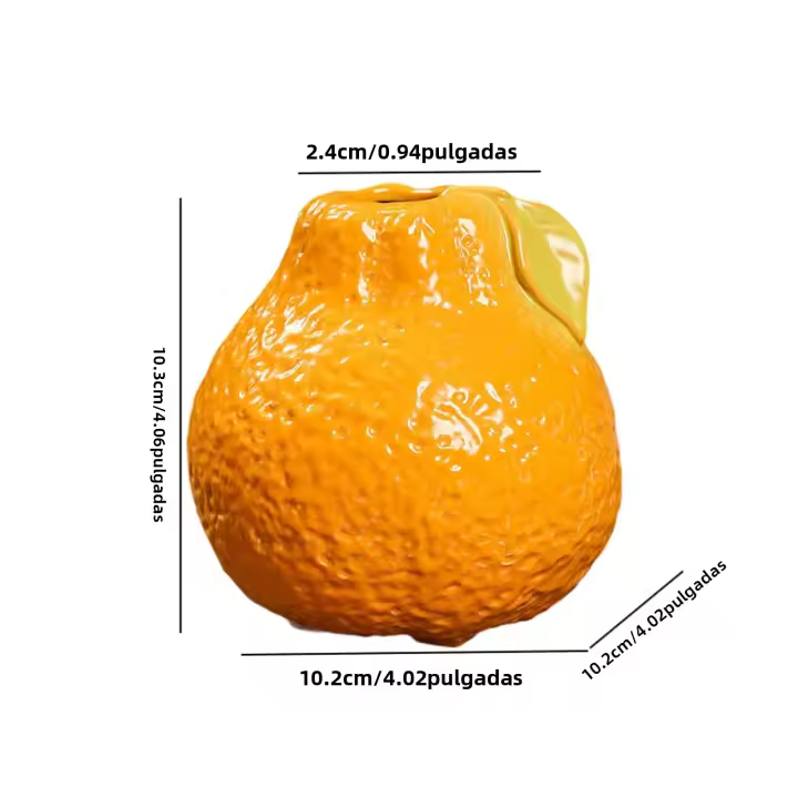 Vaso De Flor Cerámico Creativo En Forma De Fruta Decoración De Escritorio Para Oficina Y Jardín Hidroponía Ornamento De Mesa - 1