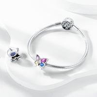 Encanto De Mariposa Plateado En Plata Con Circonia Bola Redonda Colgante Para Pulsera O Collar DIY Joyería De Moda Irregular - details 146