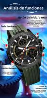 Reloj Deportivo Para Hombre SANDA Con Pantalla Dual Resistente Al Agua 5ATM Luminoso Cuarzo Estudiante Reloj De Mano Con Muestrador Digital Y Analógico - details 12