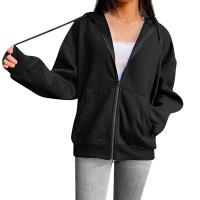 Sudadera De Mujer Con Capucha Y Cremallera De Primavera Otoño Color Sólido Manga Larga Bolsillos Cierre De Cremallera Exteriores - details 5