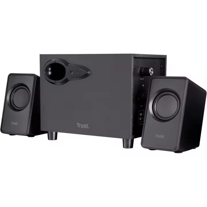 Trust Avora 2.1 - Conjunto de Altavoces con Subwoofer, 18 W, Alimentación por USB, Tamaño Compacto, Speaker para PC, Ordenador, Portátil, Música, Youtube - Negro - 1
