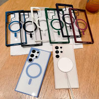 Funda Magnética Para Samsung A57 A56 5G A37 A17 A07 A06 A25 A15 A35 A55 A16 A36 S24 S23 FE S22 plus S26 S25 Ultra Compatible Con Magsafe Silicona Suave Transparente Antichoque - details 0