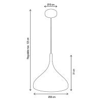 BEL AIR HOME - Lámpara colgante BAVIERA de metal y madera, altura ajustable para salón, comedor o rincón de lectura, diámetro 30 cm, compatible con bombilla E27 (no incluida) - details 4