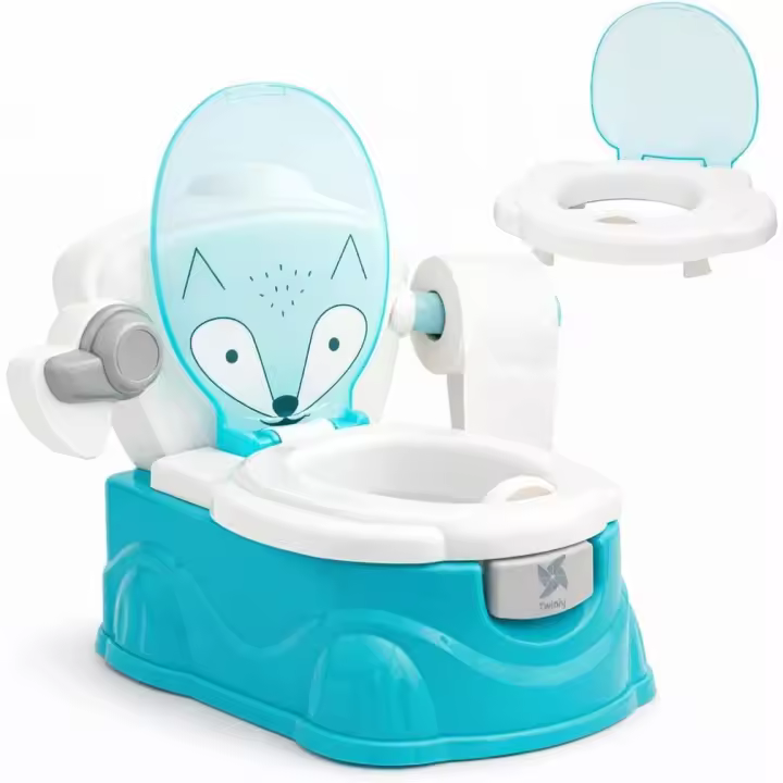 Twinly Orinal Bebé Foxy de con Adaptador de W.C. y Portarrollos de Papel Higiénico - 1