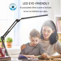 Lámpara De Escritorio LED Plegable Con Palanca Larga Y Ajustable En 3 Colores Luz De Mesa Para Lectura Y Computadoras - details 1