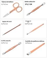 Nuevo Set De Tijeras Para Uñas En Rosa Oro Y Negro Herramientas De Belleza Para Pedicura Kit De Cuidado De Uñas De Acero Inoxidable - details 9