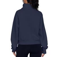 Nueva Sudadera De Mujer Con Capucha Cuello Erguido Otoño Invierno Color Sólido Fleece Manga Larga Bolsillos Cierre Media Pullover Suave - details 35