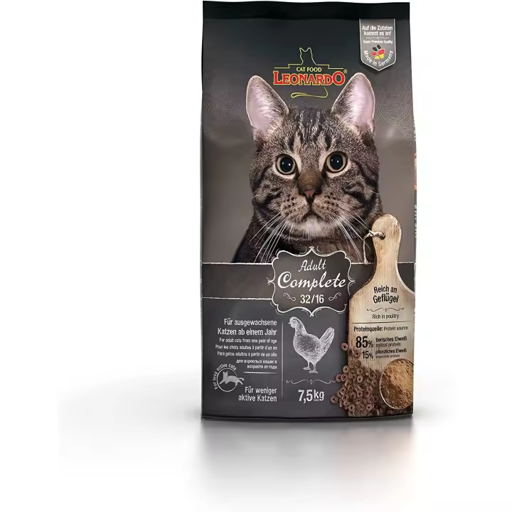 Leonardo Adult Complete 32/16 Alimento para Gatos Alimento seco para Gatos Alimento Completo para Gatos Adultos de Todas Las Razas a Partir de 1 año - 1
