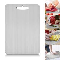 Tabla De Corte Doble Cara De Metal Con Agarre Fácil Para Hornear Tabla De Cocina Para Carne Frutas Verduras Herramienta De Cocina Rectangular Material De Titanio - details 10