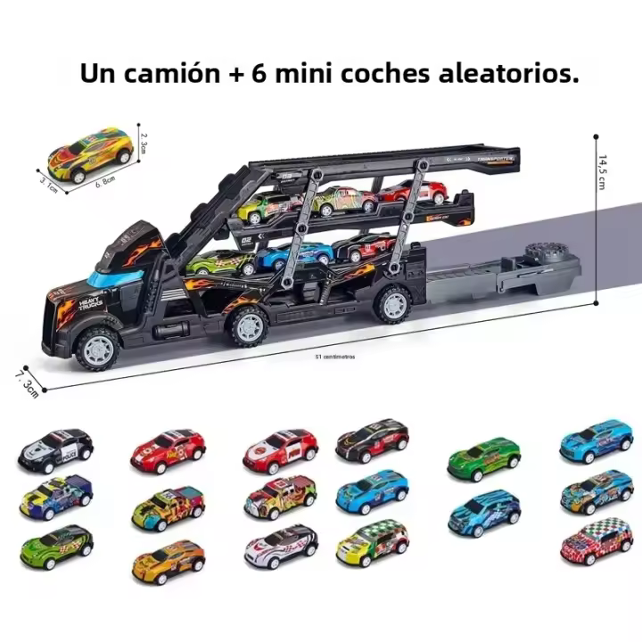 Gran Camión De Transporte Para Niños Juguete Educativo De Vehículo De Carreras Con Pista Plegable Regalo De Cumpleaños Para Niños Y Niñas - 1