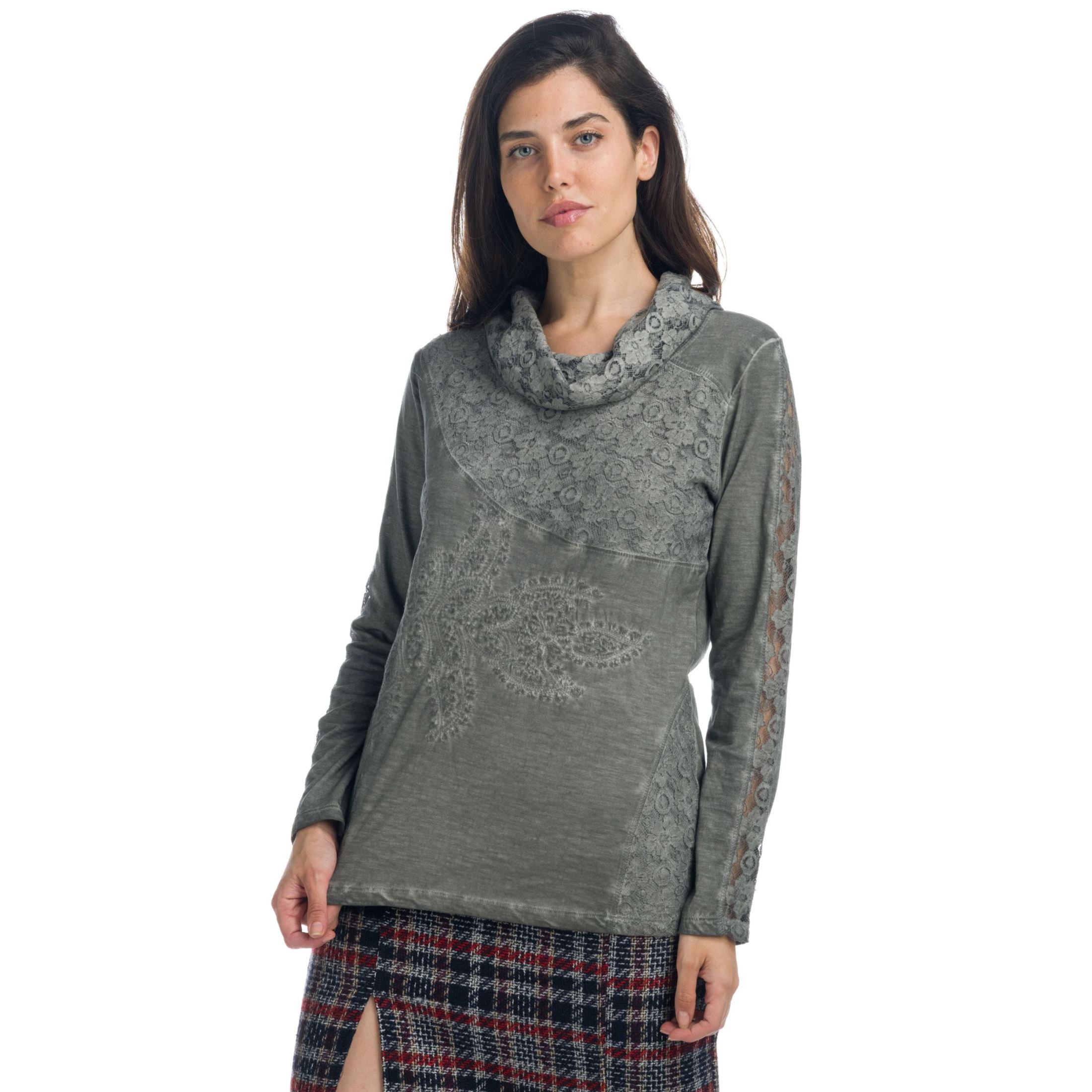 Koroshi Camiseta con encaje y bordados