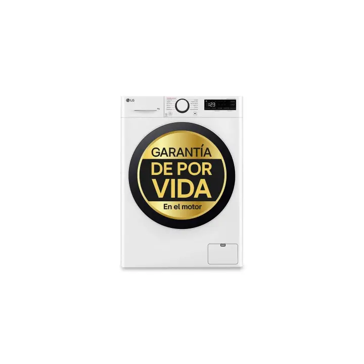 Lavadora LG F2WR5S08A0W de 8Kg Clase A y 1160Rpm | Blanco, Fondo 47cm, Motor Direct Drive, Garantia de por Vida - 1