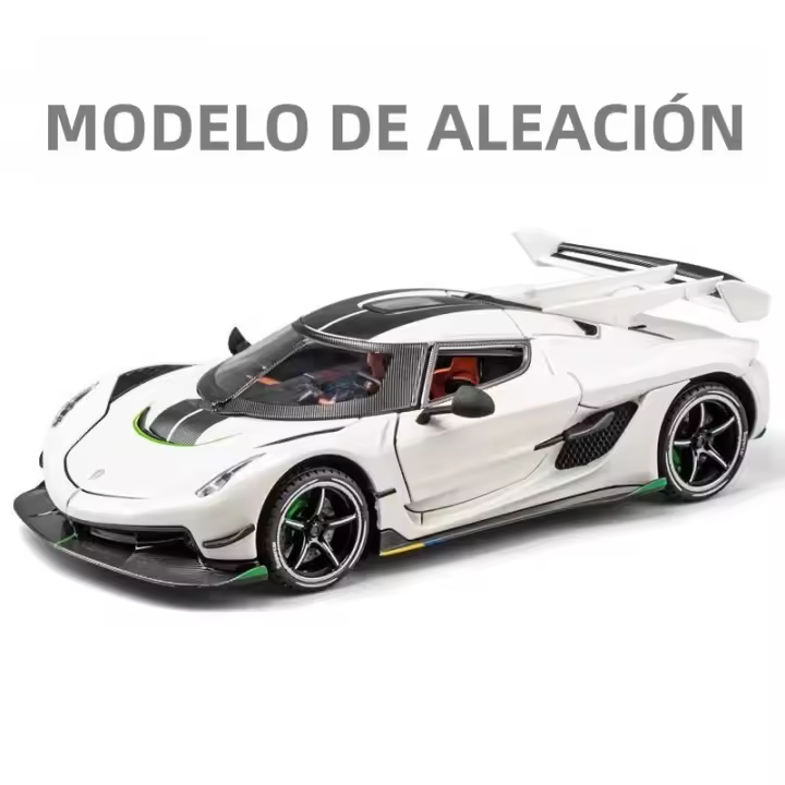 Coche De Colección Jesko Super Car a Escala 1:24 En Metal Con Sonido Y Luz Vehículos Diecast Regalo Para Niños - 1