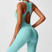 Conjunto De Yoga Para Mujer Moda Color Sólido Cuello Redondo Ajustado Fitness Ropa Deportiva Overoles De Gimnasio Sexy Ropa De Yoga - details 55