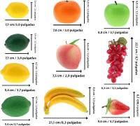 Decoración De Frutas Artificiales 10/11 PCS Banana Grape Lemon Kiwi Orange Apple Peach Strawberries Para El Hogar Material PE - details 11