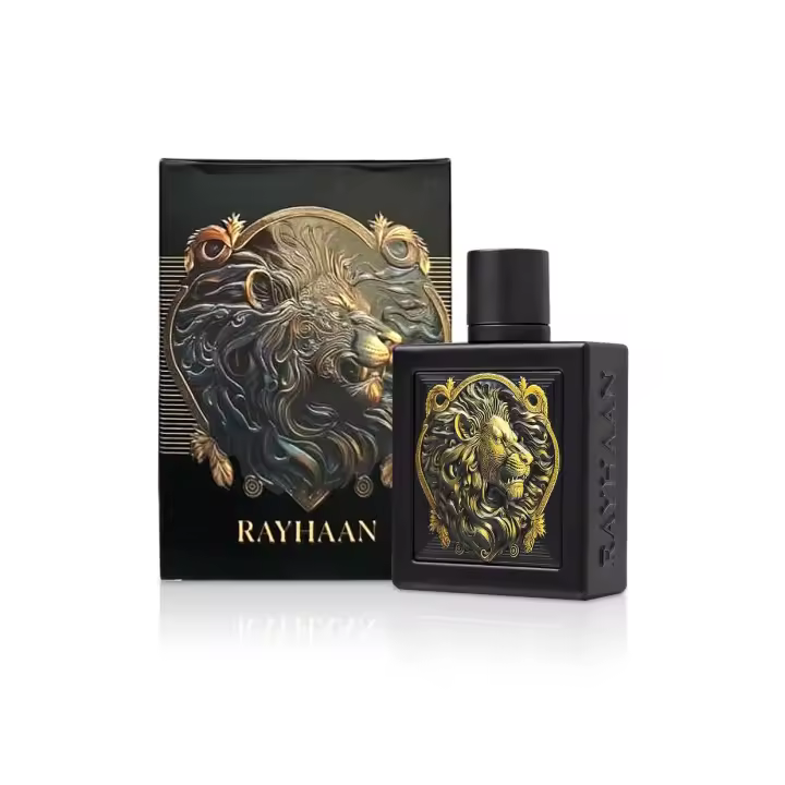 Rayhaan Lion 100ml Eau de Parfum Hombre - Perfume Árabe Oriental Amaderado | Lavanda Bergamota Menta Pera Canela Comino | Larga Duración - 1