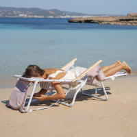 Flamingueo Silla Playa Plegable Reclinable 5 Posiciones Agujero Cabeza y Brazos Reposapiés 3 Posicones Asas Mochila Bolsillo Insulado y Posavasos Aluminio y Poliéster 67,3 x 72,2 x 101,3 cm - details 9
