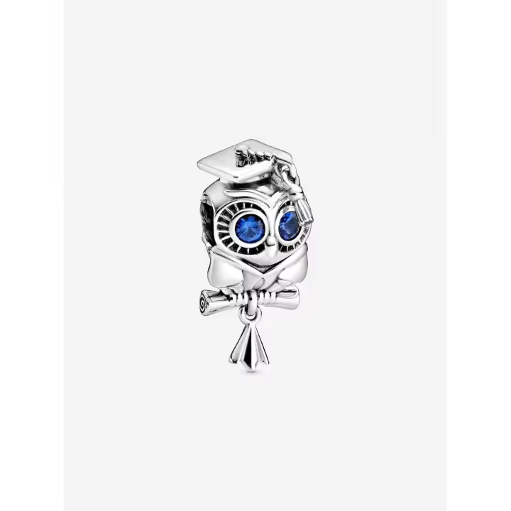 Pandora - Charm de graduación de búho sabio - Plata de ley - 1