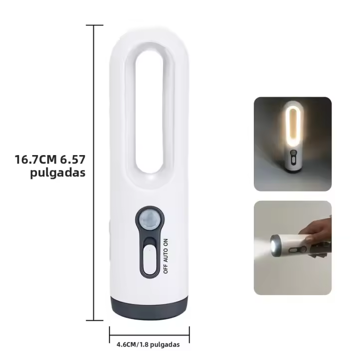 Luz Nocturna Sensor De Movimiento LED 2 En 1 Linterna Portátil Con Sensor De Atardecer a Medianoche Para Dormitorio Baño Lectura Camping - 1