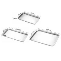 Plato De Servicio De Acero Inoxidable Rectangular Para Alimentos Bandeja Para Comida Organizador De Alimentos Presentación De Arroz Y Fideos - details 9