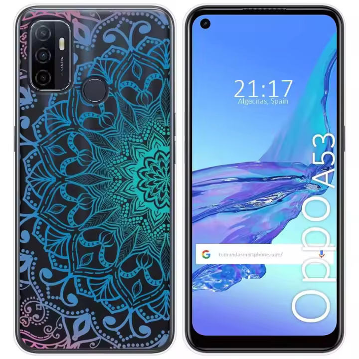 Tumundosmartphone Funda Gel Transparente para Oppo A53 / A53s diseño Mandala Dibujos - 1