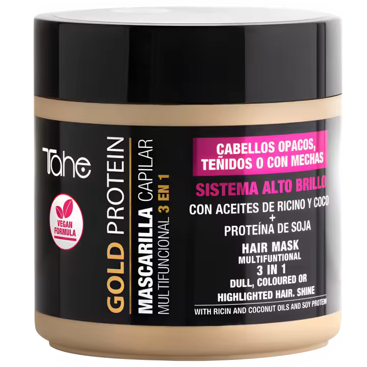 Tahe B.A.-Gold Protein-Cab.Teñidos/Brillo Mascarilla 400 Ml - 1